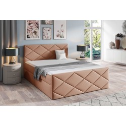 Continental bed Koro with bedding storage in Monolith 61 fabric