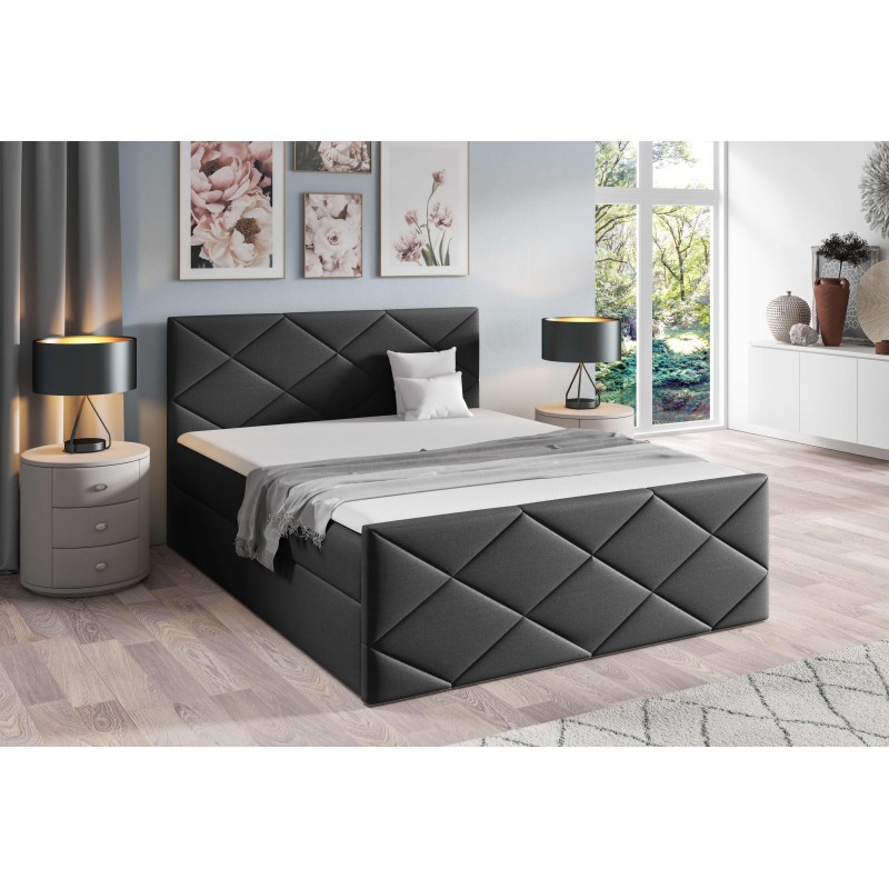 Cama continental Koro con contenedor para ropa de cama tela Inari 100