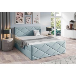 Koro continental bed with storage for bedding, fabric Inari 72