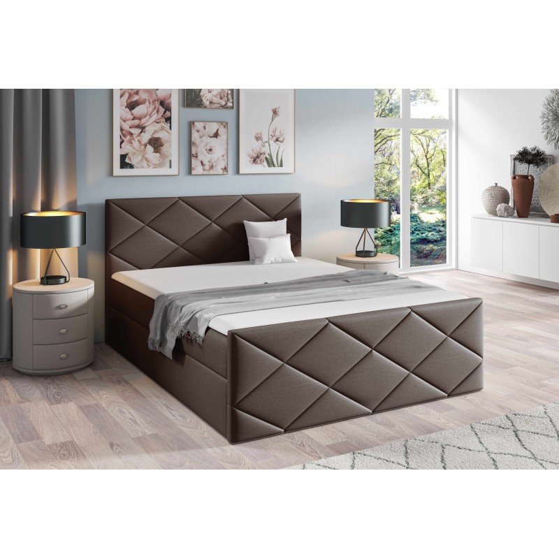 Cama continental Koro con contenedor para ropa de cama tela Inari 27
