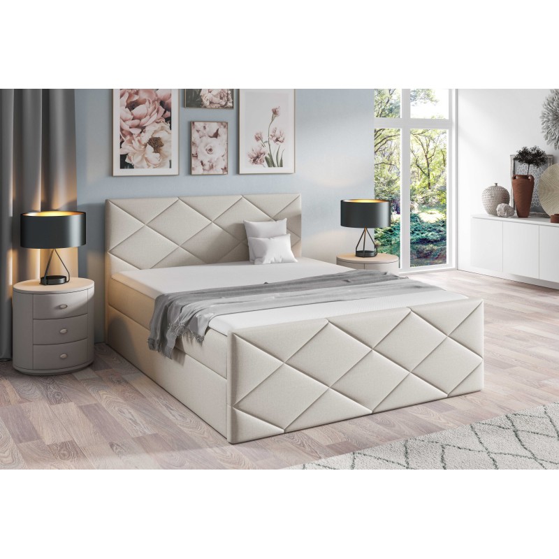 Cama continental Koro con contenedor para ropa de cama tela Inari 22