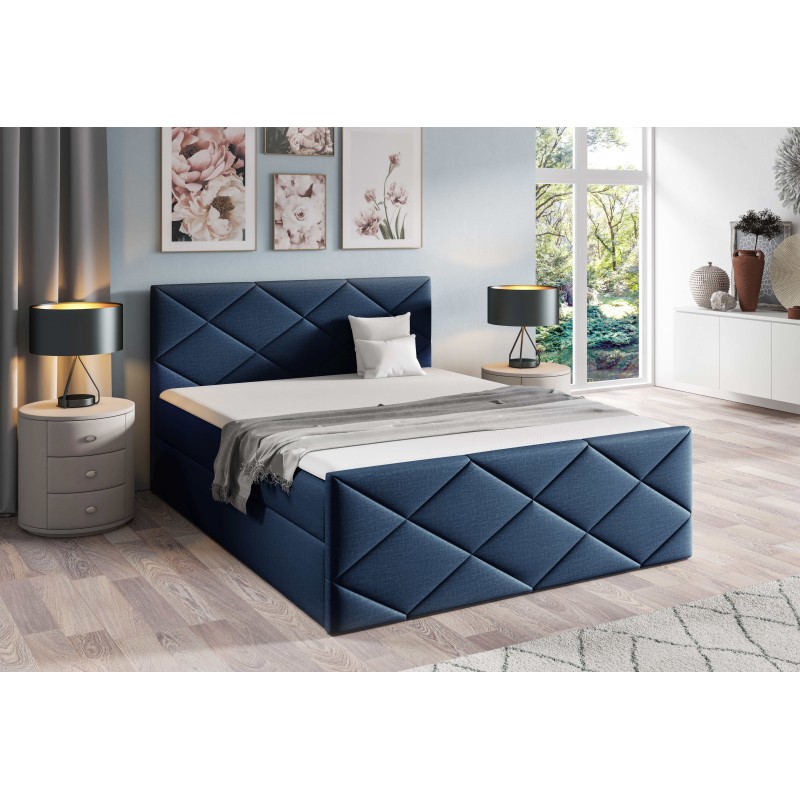 Cama continental Koro con contenedor para ropa de cama tela Fancy 79