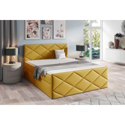 Cama continental Koro con contenedor para ropa de cama, tela Fancy 48