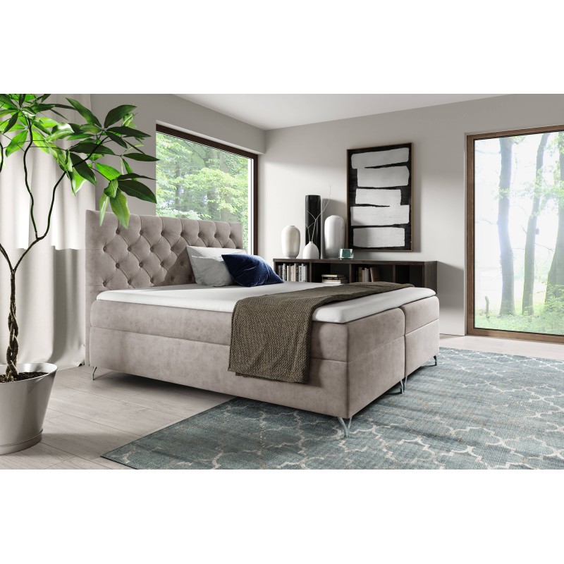 Cama continental Lexio con contenedor para ropa de cama tela Fresh 1