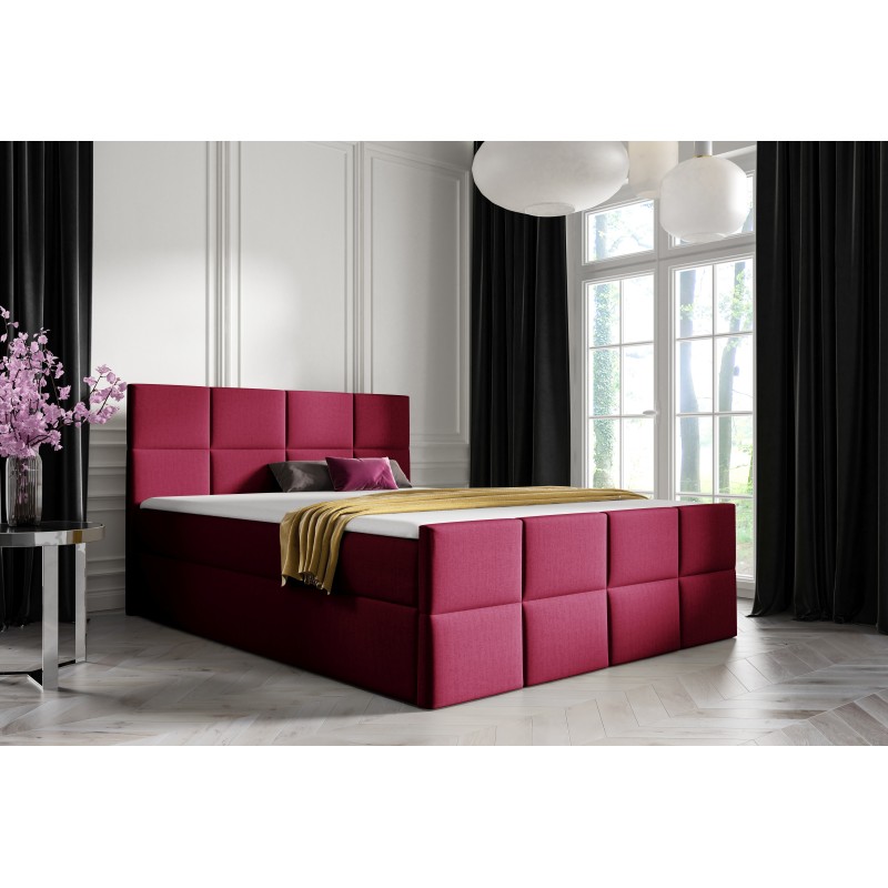 Mivaro continental bed with bedding storage in Monolith 59 fabric