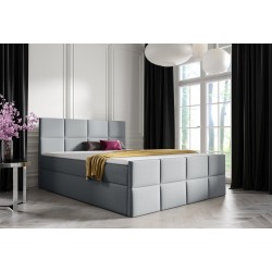 Cama continental Mivaro con contenedor para ropa de cama tela Monolith 84