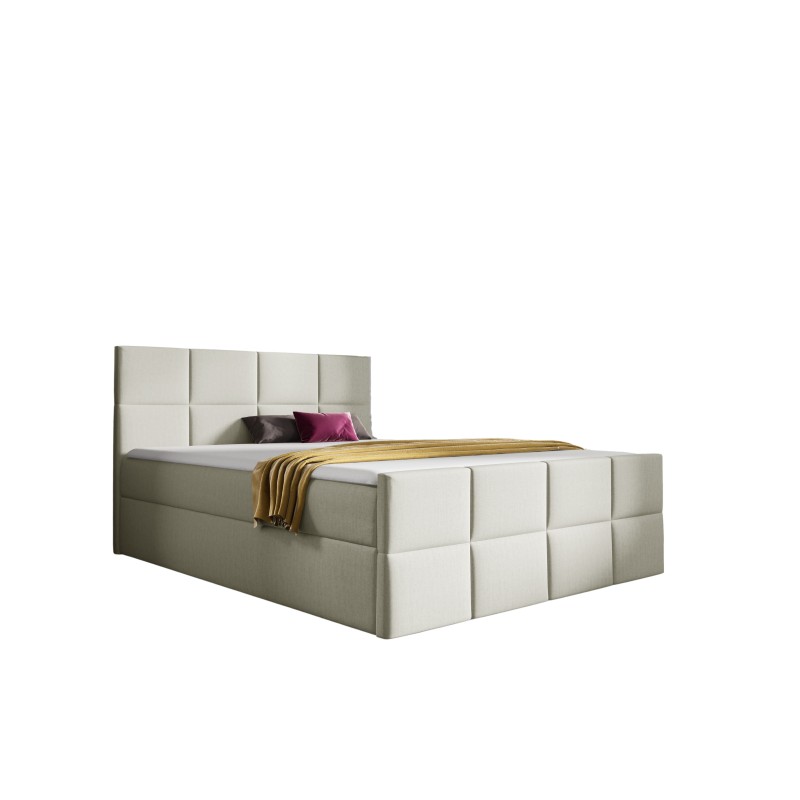 Cama continental Mivaro con contenedor para ropa de cama tela Monolith 02