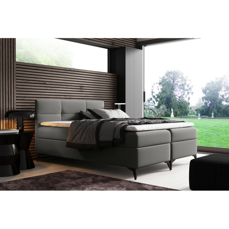 Łóżko kontynentalne Santos z pojemnikiem na pościel tkanina Soft 29