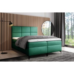 Qurio continental bed with a bedding container, fabric Magic Velvet 2225