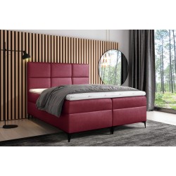 Qurio continental bed with a storage container for bedding in Fancy 59 fabric