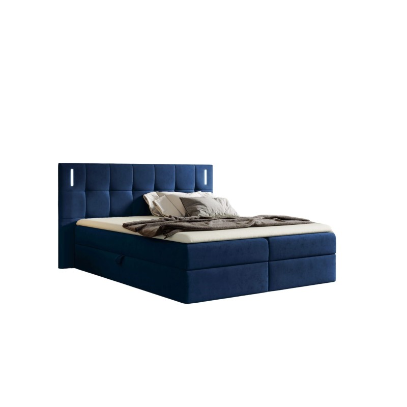 Cama continental Valdi con iluminación sensorial tela Fresh 11