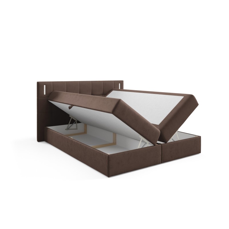 Cama continental Valdi con iluminación sensorial tela Fresh 4