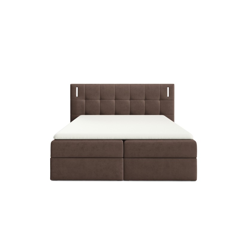 Cama continental Valdi con iluminación sensorial tela Fresh 4