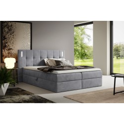 Cama continental Valdi con iluminación sensorial tela Fresh 32