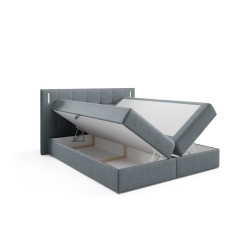 Cama continental Valdi con iluminación sensorial tela Fresh 32