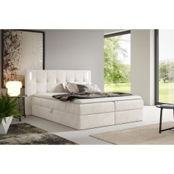 Kontinentales Bett Valdi mit Sensorbeleuchtung Stoff Fresh 01