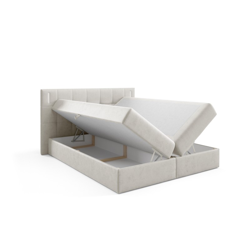 Cama continental Valdi con iluminación sensorial tela Fresh 01