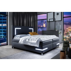 Cama continental Axero con iluminación LED tela Soft 11