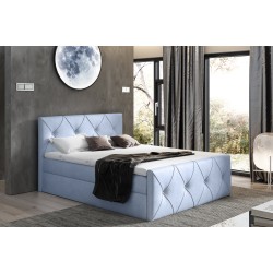 Cama continental Virox Lux con contenedor para ropa de cama, tela Monolith 70