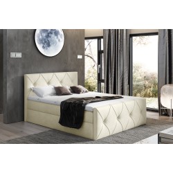 Virox Lux continental bed with a bedding storage in Monolith 02 fabric