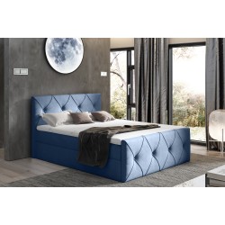 Virox Lux continental bed with a storage container for bedding, fabric Matt Velvet 74