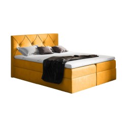 Cama continental Virox con contenedor para ropa de cama, tela Matt velvet 48