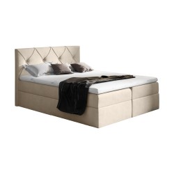Virox continental bed with bedding storage in Matt velvet 08 fabric