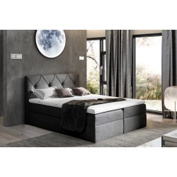 Cama continental Virox con contenedor para ropa de cama, tela Matt velvet 99.