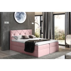 Cama continental Virox con contenedor para ropa de cama, tela Matt velvet 63