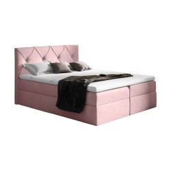 Virox continental bed with a bedding container, fabric Matt velvet 63