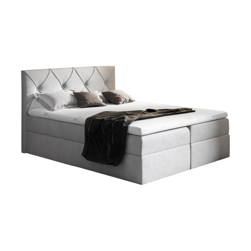 Cama continental Virox con contenedor para ropa de cama, tela Matt velvet 83