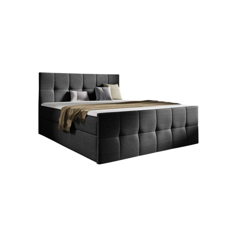 Aurevo continental bed with a storage container for bedding, fabric Inari 100