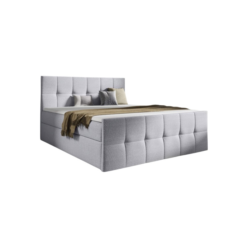 Aurevo continental bed with a bedding storage container, fabric Inari 91