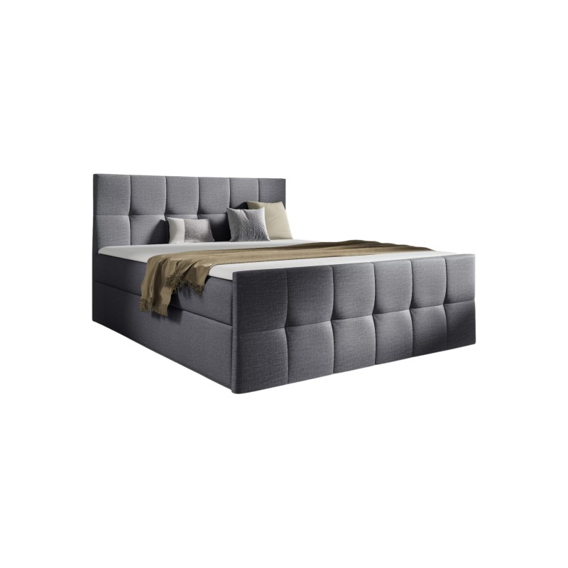 Cama continental Aurevo con contenedor para ropa de cama, tela Fancy 96.