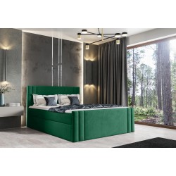 Cama continental Sovo con contenedor para ropa de cama en tela Amor velvet 4311