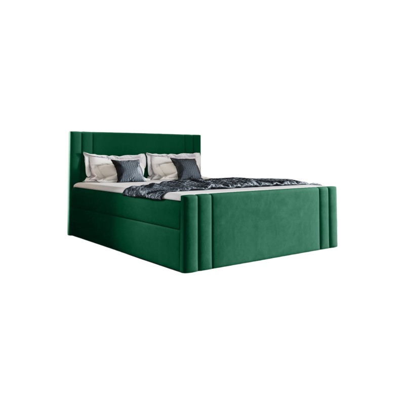 Sovo continental bed with a bedding container in Amor velvet 4311 fabric