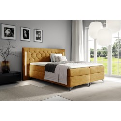 Cama continental Arius Acolchados decorativos con iluminación LED en el cabecero tela Monolith 48