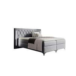 Cama continental Arius Acolchado decorativo con iluminación LED en el cabecero tela Fresh 32