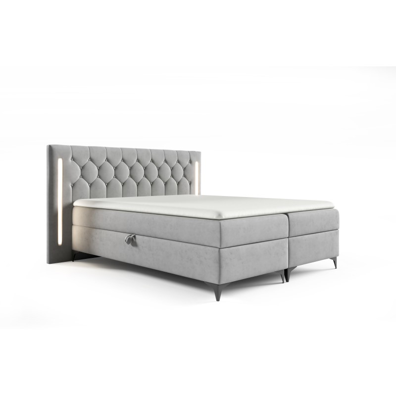 Continental bed Arius Decorative quilting with LED lighting on the headboard fabric Fresh 32