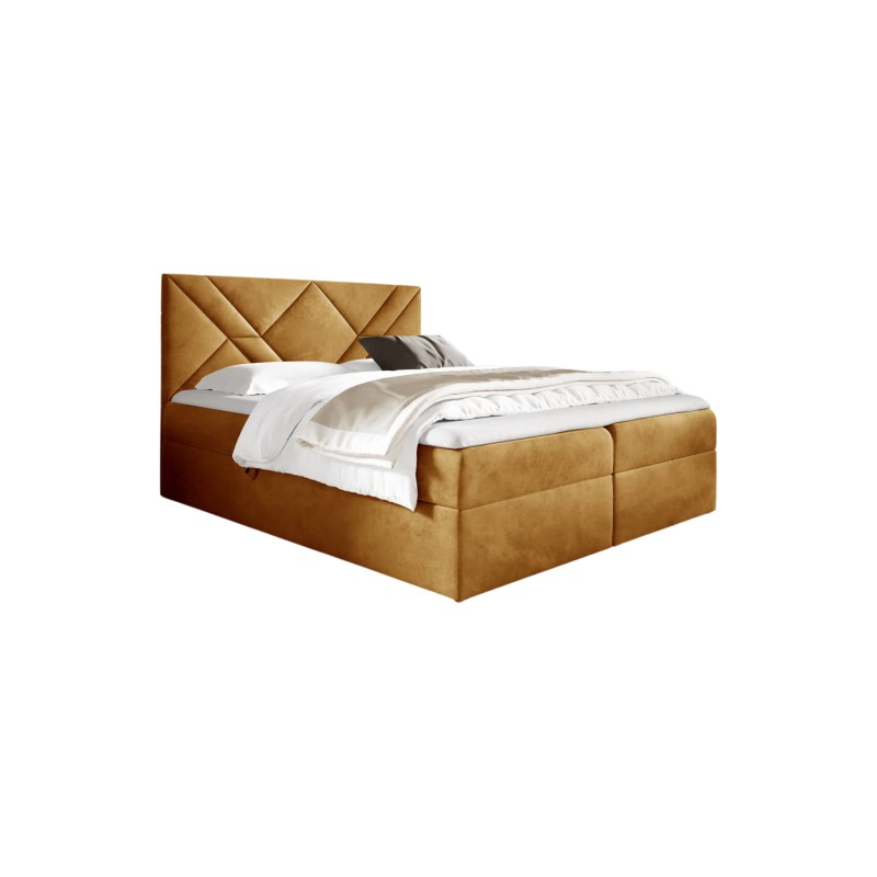 Cama continental Zendo VI con contenedor para ropa de cama en tela Fresh 37