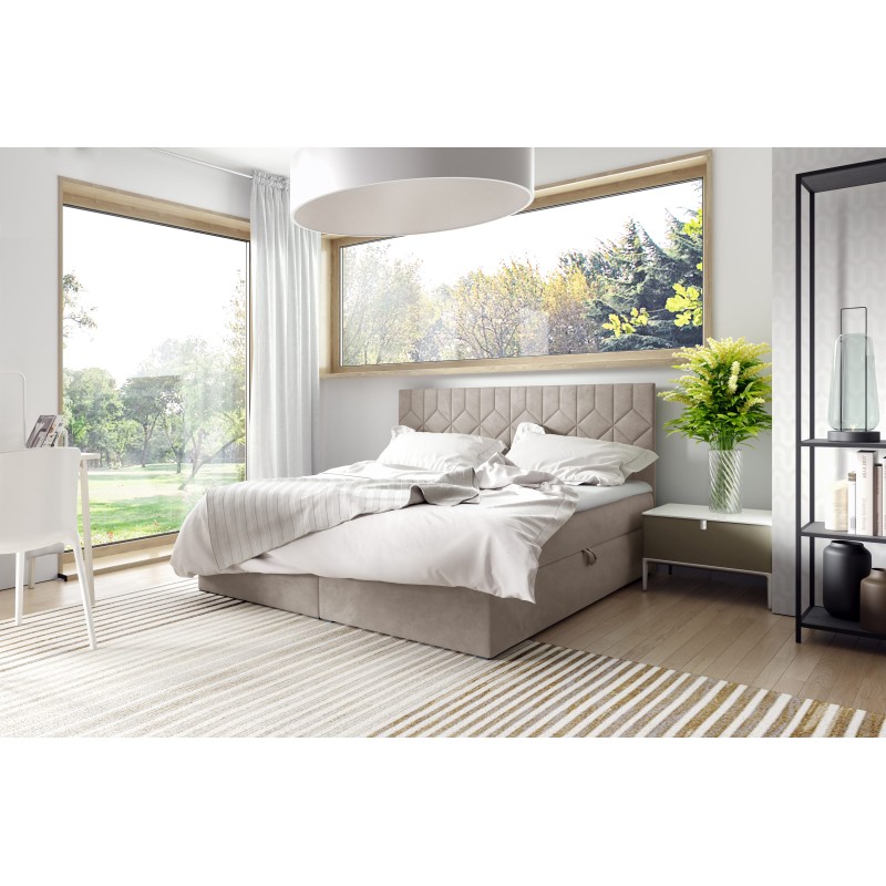 Kontinentalbett Zendo V mit Bettkasten Stoff Fresh 2