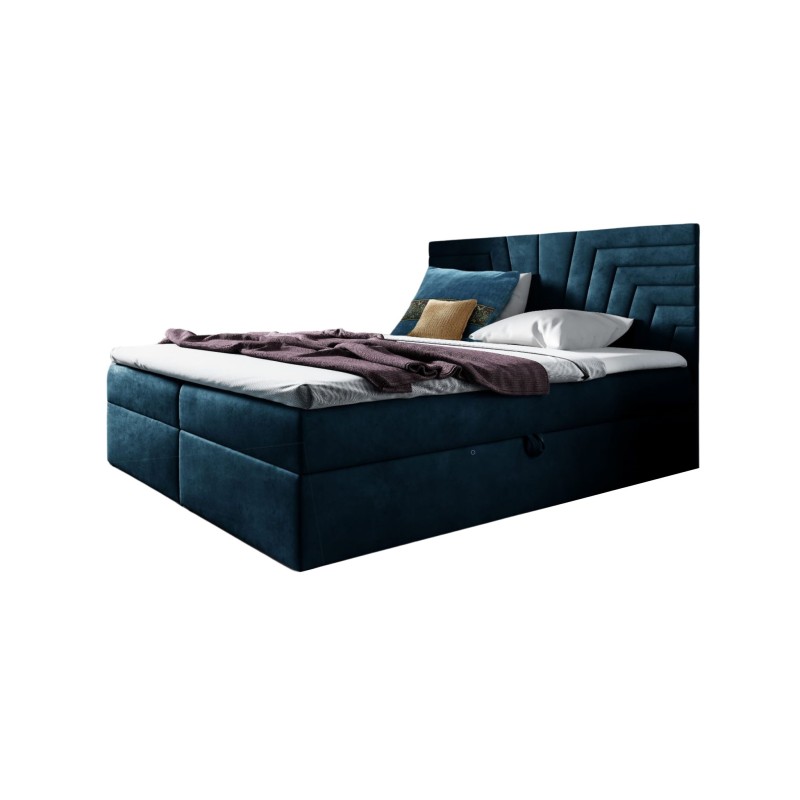 Континентальне ліжко Zendo IV з контейнером для постільної білизни тканина Fresh 11
