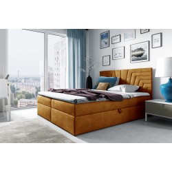 Zendo IV continental bed with a bedding container in Fresh 37 fabric