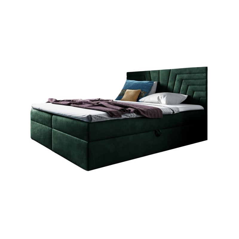 Zendo IV continental bed with bedding storage in Fresh 13 fabric