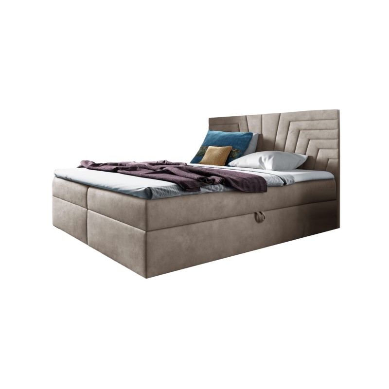 Cama continental Zendo IV con contenedor para ropa de cama tela Fresh 2