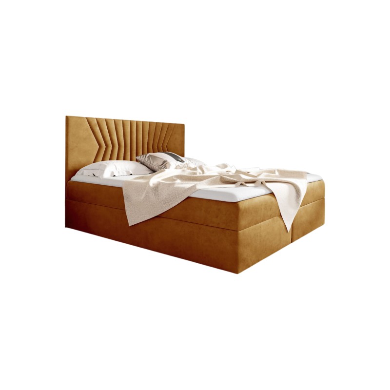 Zendo II continental bed with a bedding container, fabric Fresh 37