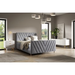 Cama continental Karo Plus con contenedor para ropa de cama tela Fresh 32