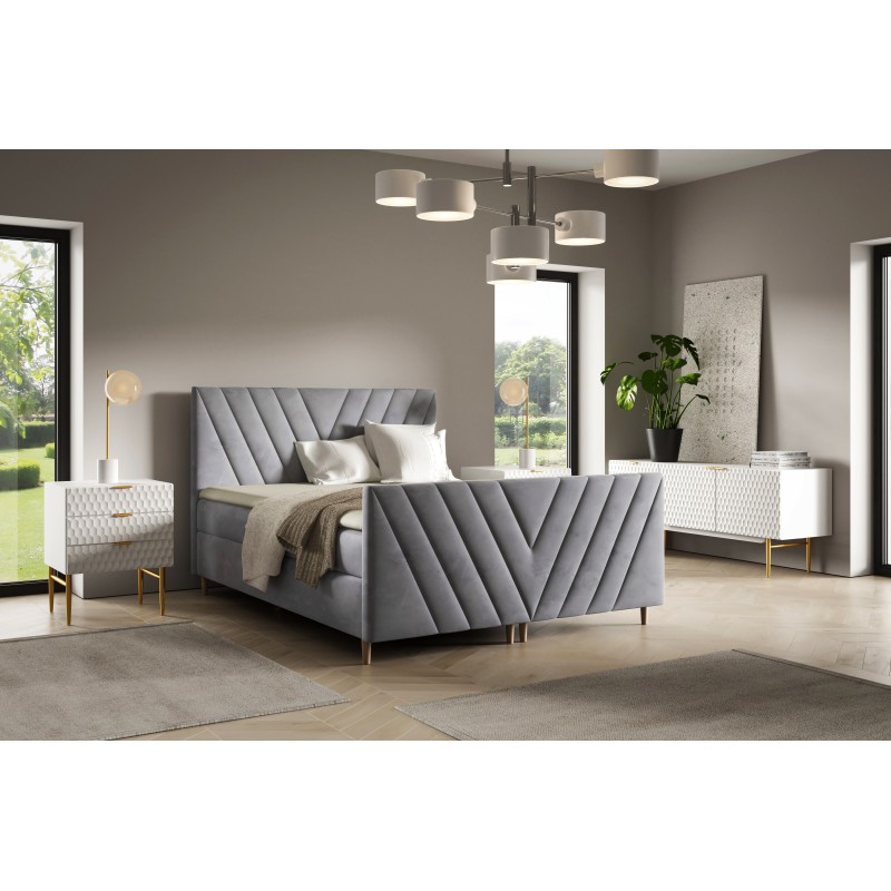 Kontinentalbett Karo Plus mit Bettkasten Stoff Fresh 32