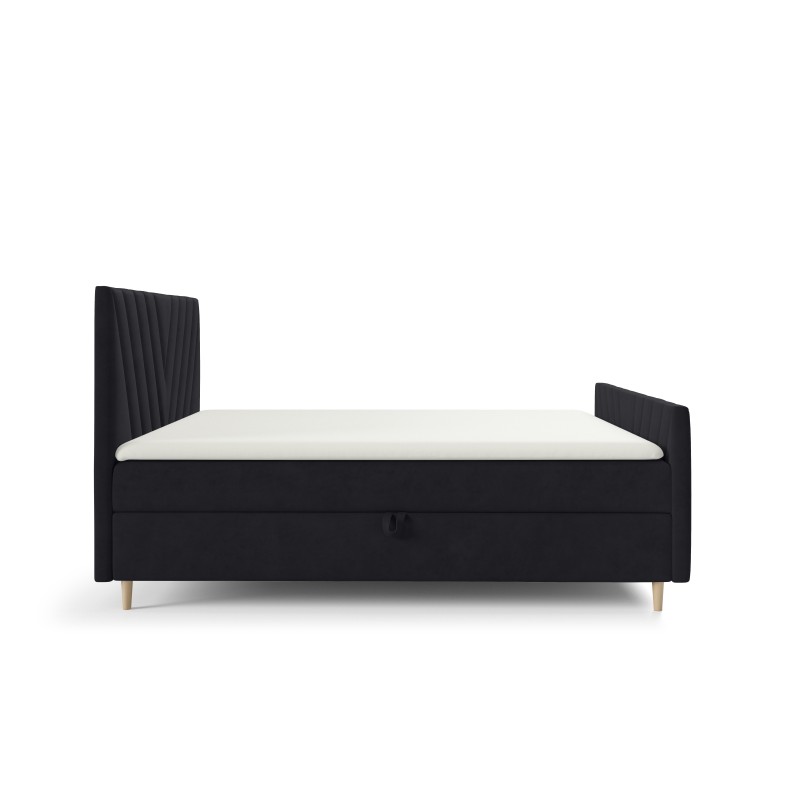 Cama continental Karo Plus con contenedor para ropa de cama, tela Fresh 17