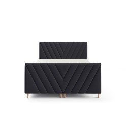 Cama continental Karo Plus con contenedor para ropa de cama, tela Fresh 17